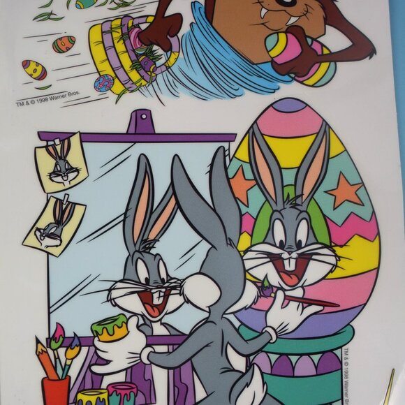 3 Sheets Looney Tunes Static Cling Easter Window Decorations New in Pkg - Picture 8 of 9
